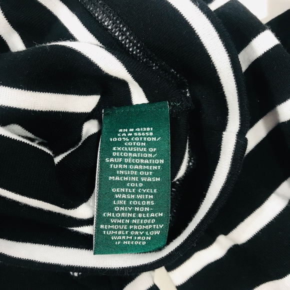 LRL Ralph Lauren Top Womens Medium Black White - Picture 7 of 8